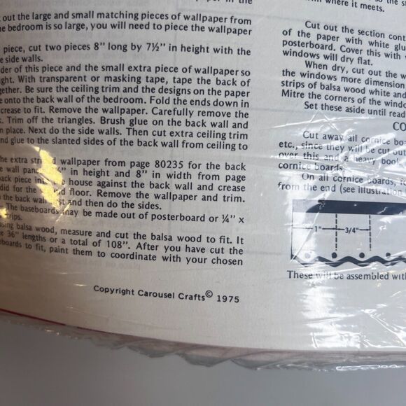 VTG Carousel Crafts Doll House Decorator Kit Wallpaper Doll Furniture Clothes - Picture 8 of 13